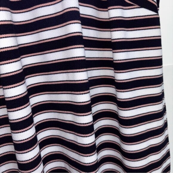 Ann Taylor Women’s Striped Sleeveless Dress Size 8 Jersey Knit High Neck Summer - Picture 6 of 8